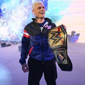 Men's Black/Navy Cody Rhodes Neon Nightmare Full-Zip Windbreaker Jacket